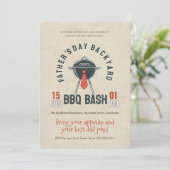 父の日の裏庭BBQバッシュパーティ 招待状 (スタンド正面)