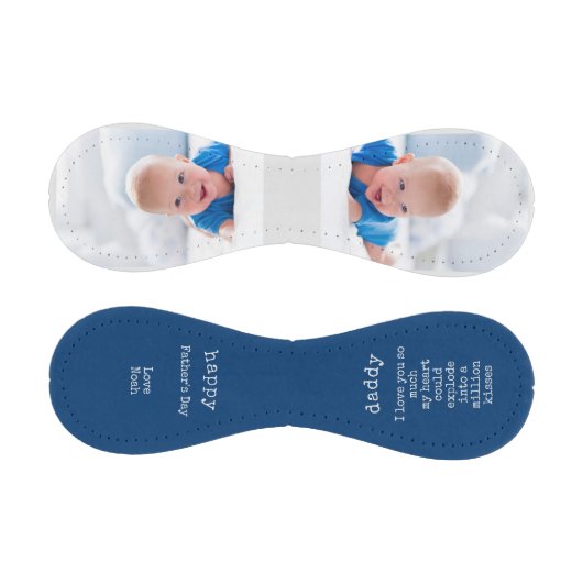 父の日の詩と2枚のカスタム写真ブルーとグレー 野球ボール (パネル)