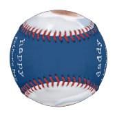 父の日の詩と2枚のカスタム写真ブルーとグレー 野球ボール (裏面)