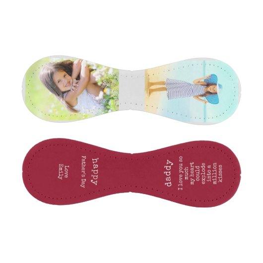 父の日の詩と2枚のカスタム写真レッドとグレー 野球ボール (パネル)