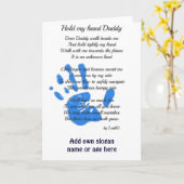 父の日の詩 – 私の手を保持ハンドプリントパパギフト カード (黄色い花)