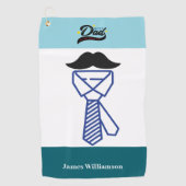 父の日の誕生日おもしろいカスタマイズ名 ゴルフタオル (正面)