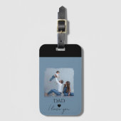 父の日の贈り物と写真とパパ、私はあなたを愛している ラゲッジタグ (正面縦)