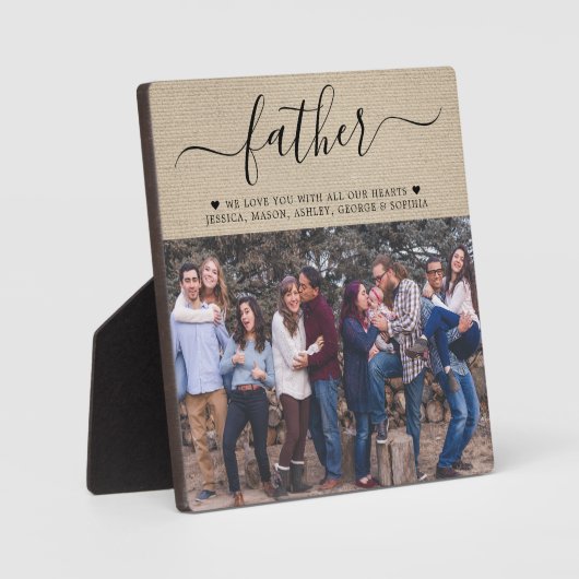 父の日の贈り物と写真 フォトプラーク (正面)