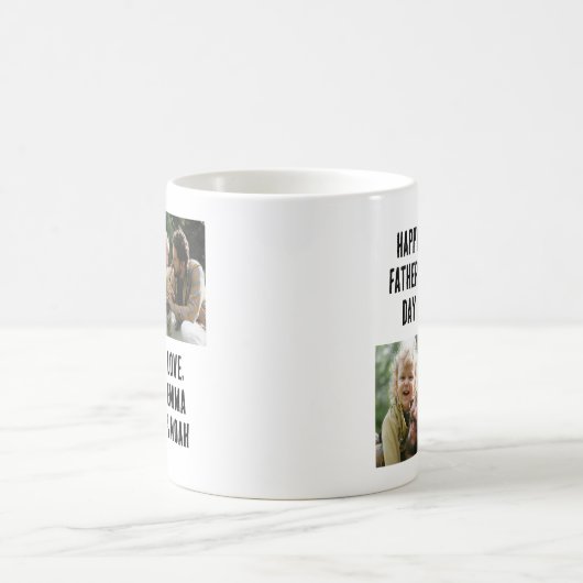 父の日の贈り物の彼のためのカスタム2写真 コーヒーマグカップ (中央)