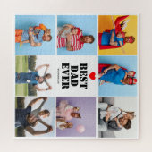 父の日の贈り物の最高のパパは過去8写真コラージュ ジグソーパズル (横)