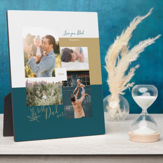 父の日の贈り物の最高のパパEver Photo Collage Plaq フォトプラーク (側面)