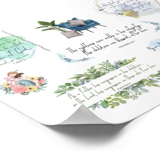 父の日の贈り物を父のバイブル引用文 ポスター (角)