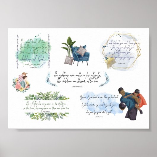 父の日の贈り物を父のバイブル引用文 ポスター (正面)