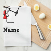 父の日の贈り物シェフのパーソナライズされた調理師漫画 キッチンタオル (四つ折り)