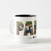 父の日の贈り物パパ写真コラージュ ツートーンマグカップ (正面左)