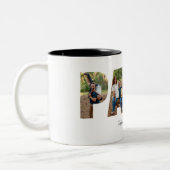 父の日の贈り物パパ写真コラージュ ツートーンマグカップ (左)