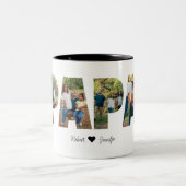 父の日の贈り物パパ写真コラージュ ツートーンマグカップ (中央)