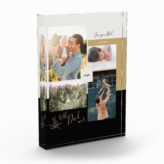 父の日の贈り物最高のパパEver Photo Collage フォトブロック (左)