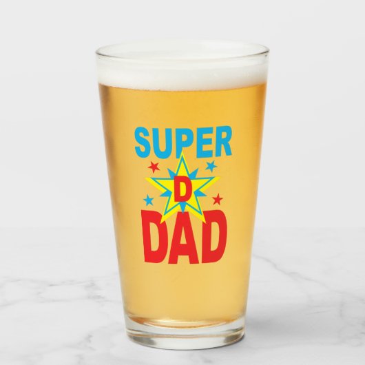 父の日の贈り物 – ヒーローすごいパパ飲みガラス タンブラーグラス (ドリンク正面)