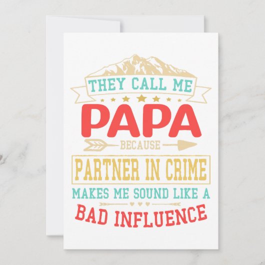 父の日の贈り物 – 彼らは私を悪い影響パニコロウと呼ぶ 招待状 (正面)