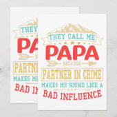 父の日の贈り物 – 彼らは私を悪い影響パニコロウと呼ぶ 招待状 (正面/裏面)