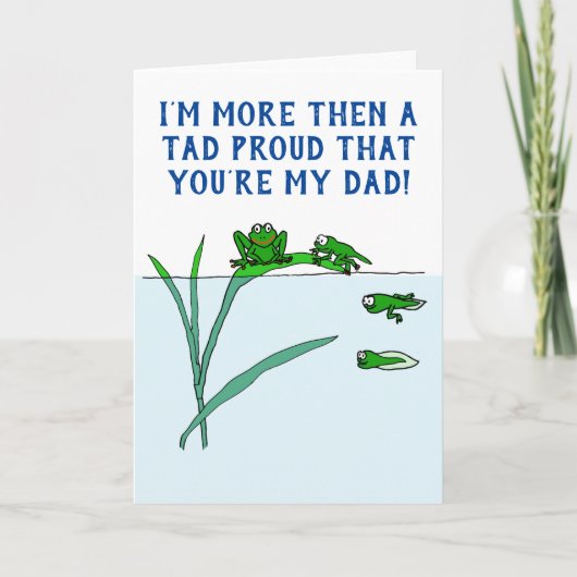父の日の贈り物 息子・娘・幼ガエル・カエル かわいい カード (正面)