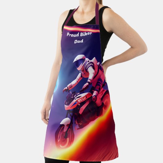父の日の贈り物、未来的クールバイクもしくは自転車に乗る人パパ エプロン (インサイチュ)
