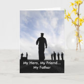 父の日の軍隊海軍セーラーグリーティングカード カード (黄色い花)