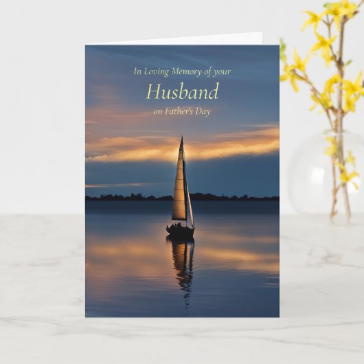 父の日の遅い夫と帆船 カード (黄色い花)