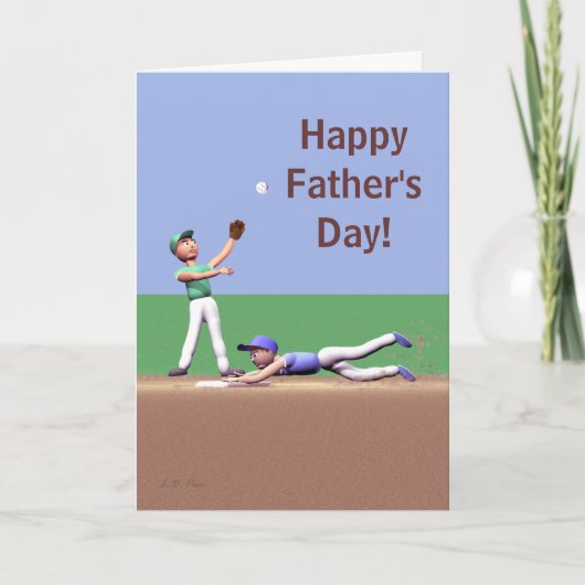 父の日の野球のキャラクター カード (正面)