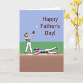 父の日の野球のキャラクター カード (黄色い花)