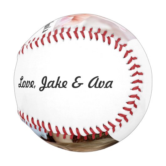 父の日の野球の贈り物 野球ボール (裏面左)