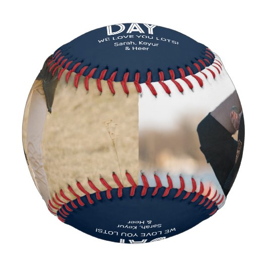 父の日の野球ギフトパパカスタム写真 野球ボール (正面)