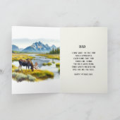 父の日の野生生物ムースグリーティングカード カード (内部)