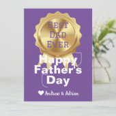 父の日の金メダル感謝、シンプル シーズンカード (スタンド正面)