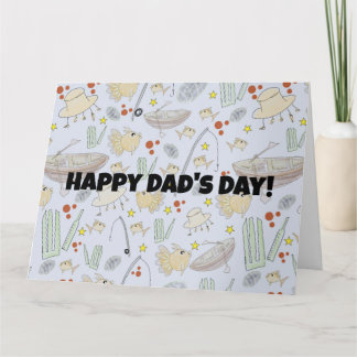 父の日の釣りとクリケット カード