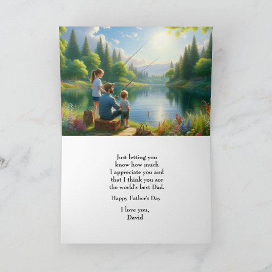 父の日の釣り最高！ カード (内部)