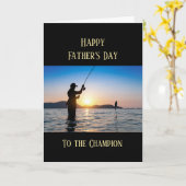 父の日の釣り フィッシャーマン フィッシュ カード (黄色い花)