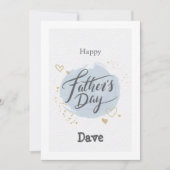 父の日の青い円と文字カード 招待状 (正面)