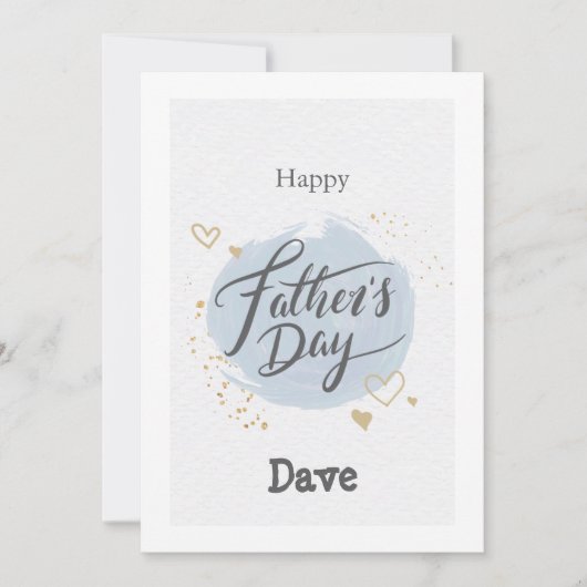 父の日の青い円と文字カード 招待状 (正面)