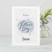 父の日の青い円と文字カード 招待状 (スタンド正面)