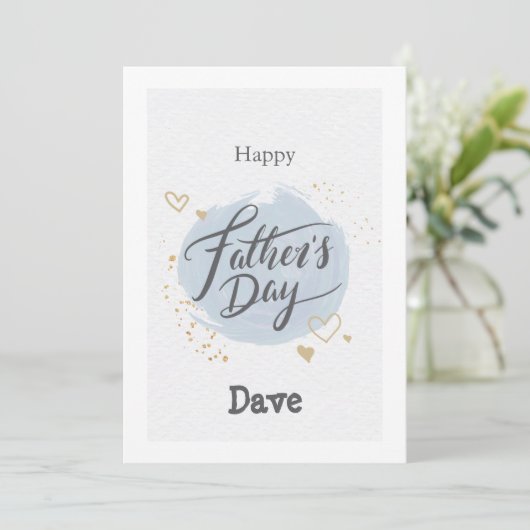 父の日の青い円と文字カード 招待状 (スタンド正面)