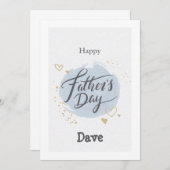 父の日の青い円と文字カード 招待状 (正面/裏面)