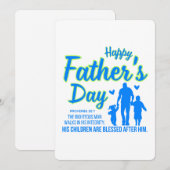 父の日の青い名言 - 箴言 20:7 聖書 シーズンカード (正面/裏面)