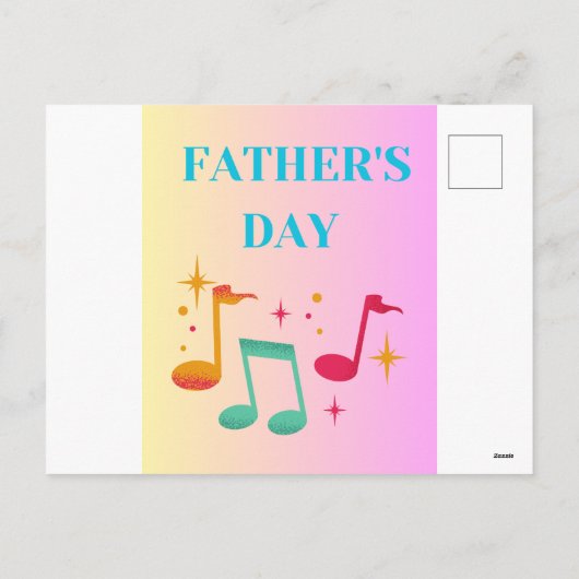 父の日の音楽カード シーズンポストカード (裏面)