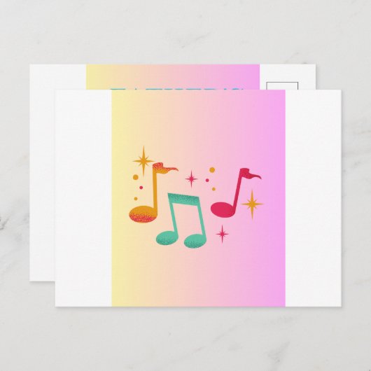 父の日の音楽カード シーズンポストカード (正面/裏面)