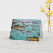 父の日の魚と根 カード (黄色い花)