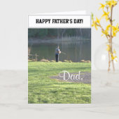 父の日の魚釣りのアップロード写真 カード (黄色い花)