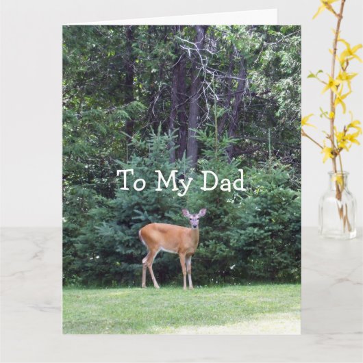 父の日の鹿 カード (黄色い花)