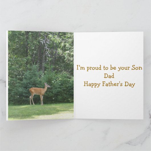 父の日の鹿 カード (内部)