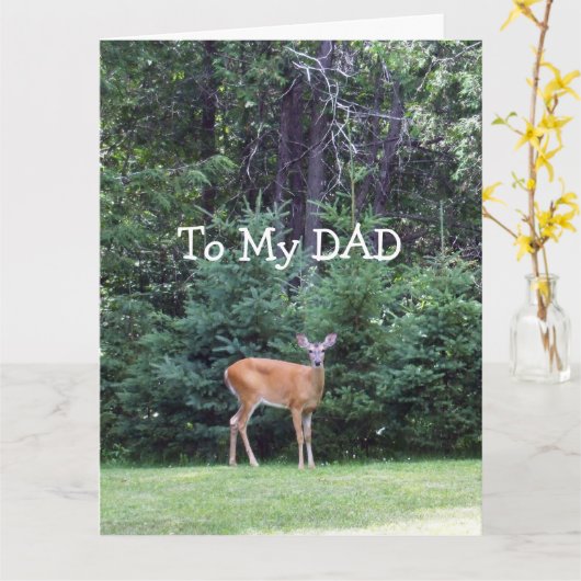 父の日の鹿 カード (黄色い花)