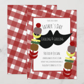 父の日の BBQ ピクニック くつろぎ 焼肉 招待状 (正面/裏面)