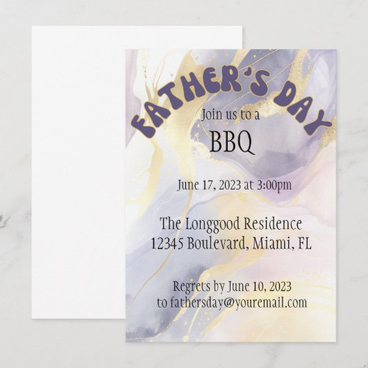 父の日のBBQ招待状 招待状 (正面/裏面)
