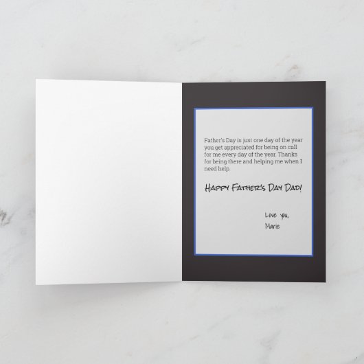父の日のDAD オリジナルの写真を追加 カスタム カード (内部)